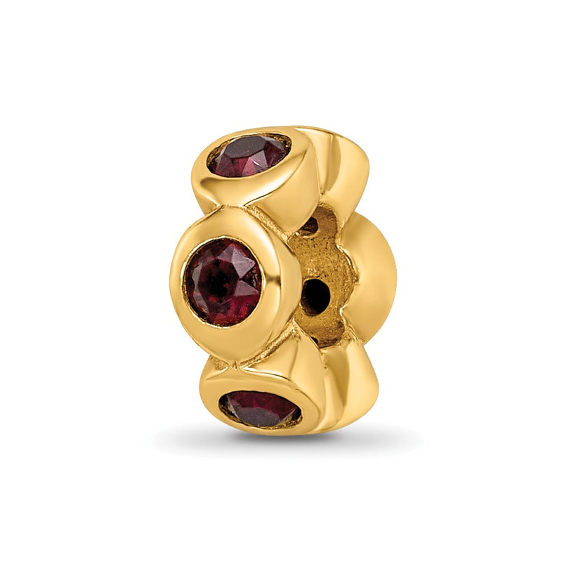 Ss/Gold Plated Sterling Silver Gold-Plated Reflections June Red Preciosa Crystal Bead