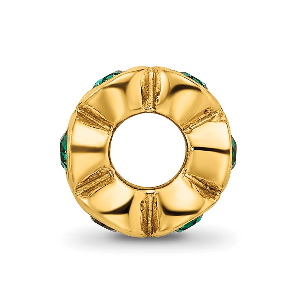 Ss/Gold Plated Sterling Silver Gold-Plated Reflections May Green Preciosa Crystal Bead