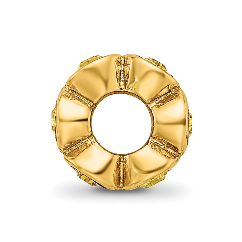 Ss/Gold Plated Sterling Silver Gold-Plated Reflections Nov Yellow Preciosa Crystal Bead