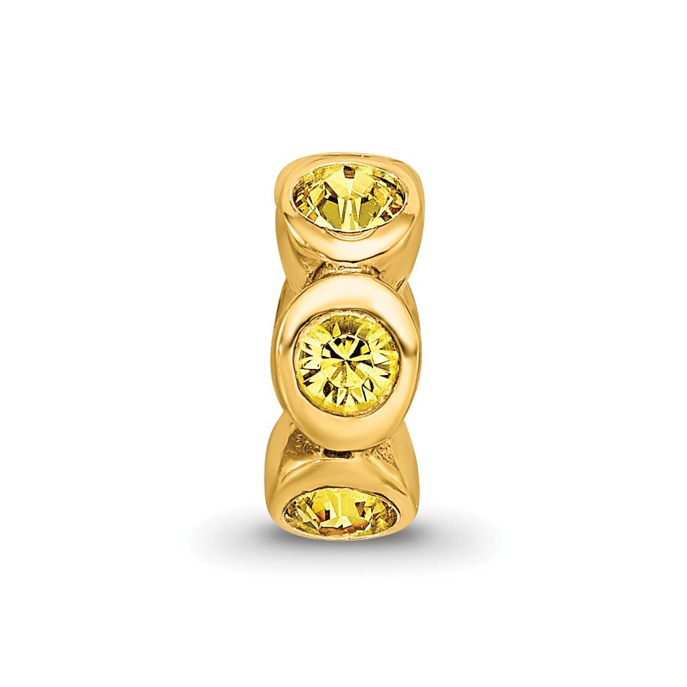 Ss/Gold Plated Sterling Silver Gold-Plated Reflections Nov Yellow Preciosa Crystal Bead