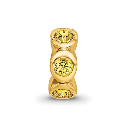 Ss/Gold Plated Sterling Silver Gold-Plated Reflections Nov Yellow Preciosa Crystal Bead