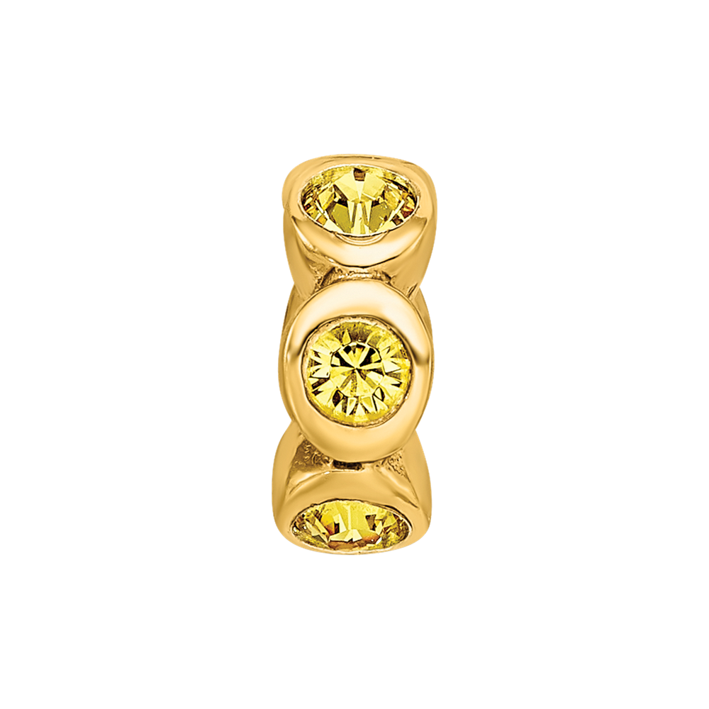 Ss/Gold Plated Sterling Silver Gold-Plated Reflections Nov Yellow Preciosa Crystal Bead