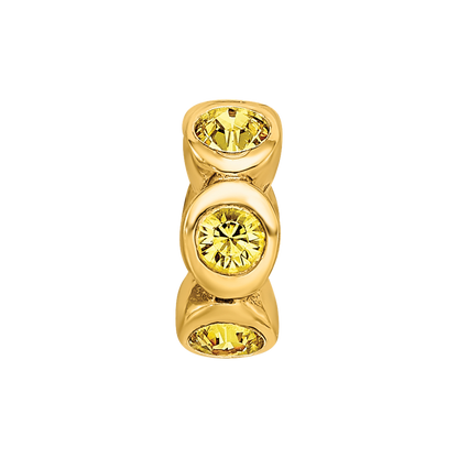 Ss/Gold Plated Sterling Silver Gold-Plated Reflections Nov Yellow Preciosa Crystal Bead