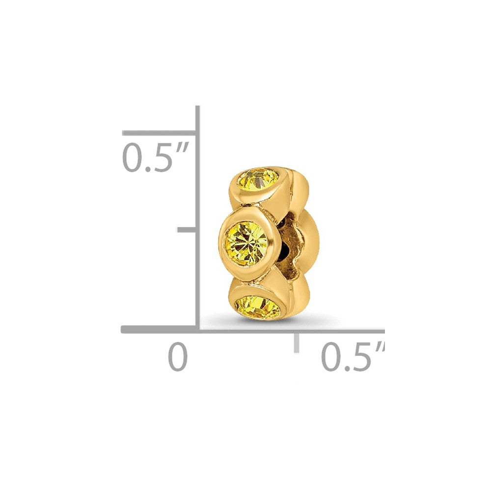 Ss/Gold Plated Sterling Silver Gold-Plated Reflections Nov Yellow Preciosa Crystal Bead