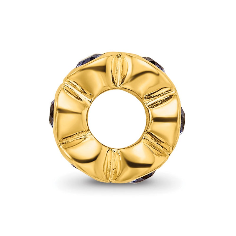 Ss/Gold Plated Sterling Silver Gold-Plated Reflections Sept Blue Preciosa Crystal Bead