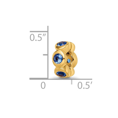 Ss/Gold Plated Sterling Silver Gold-Plated Reflections Sept Blue Preciosa Crystal Bead
