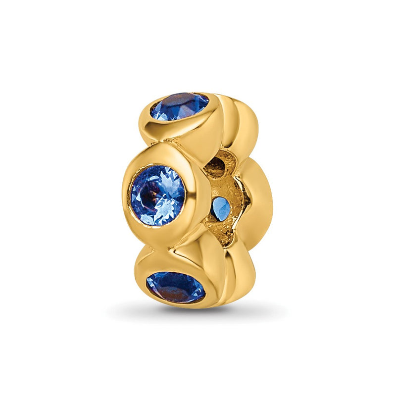 Ss/Gold Plated Sterling Silver Gold-Plated Reflections Sept Blue Preciosa Crystal Bead