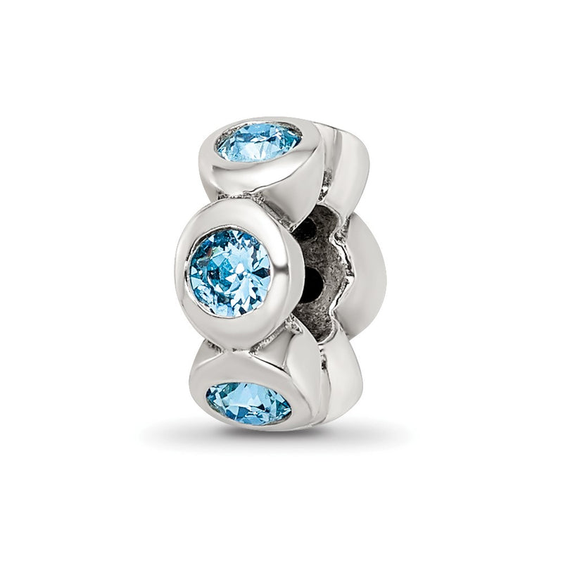 Sterling Silver Reflections March Preciosa Crystal Birthstone Bead