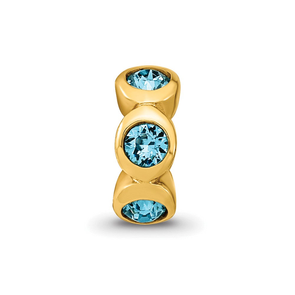 Ss/Gold Plated Sterling Silver Gold-Plated Reflections Dec Blue Preciosa Crystal Bead