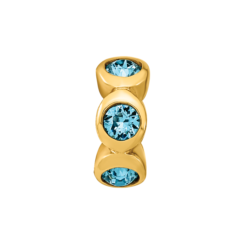 Ss/Gold Plated Sterling Silver Gold-Plated Reflections Dec Blue Preciosa Crystal Bead