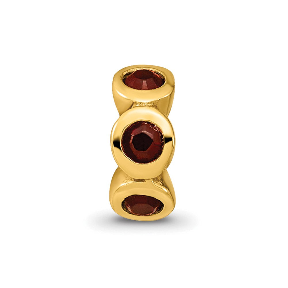 Ss/Gold Plated Sterling Silver Gold-Plated Reflections Jan Red Preciosa Crystal Bead