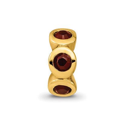 Ss/Gold Plated Sterling Silver Gold-Plated Reflections Jan Red Preciosa Crystal Bead