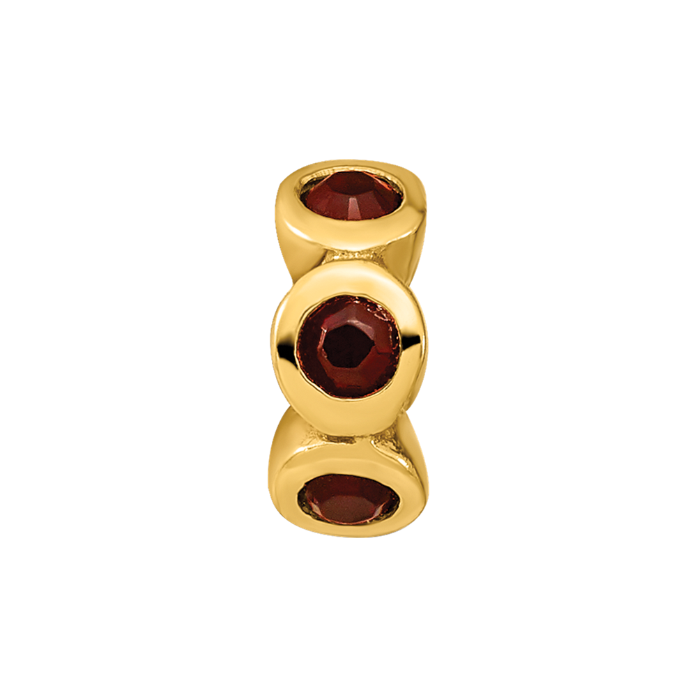 Ss/Gold Plated Sterling Silver Gold-Plated Reflections Jan Red Preciosa Crystal Bead