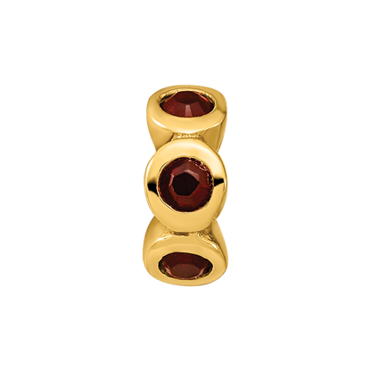 Ss/Gold Plated Sterling Silver Gold-Plated Reflections Jan Red Preciosa Crystal Bead