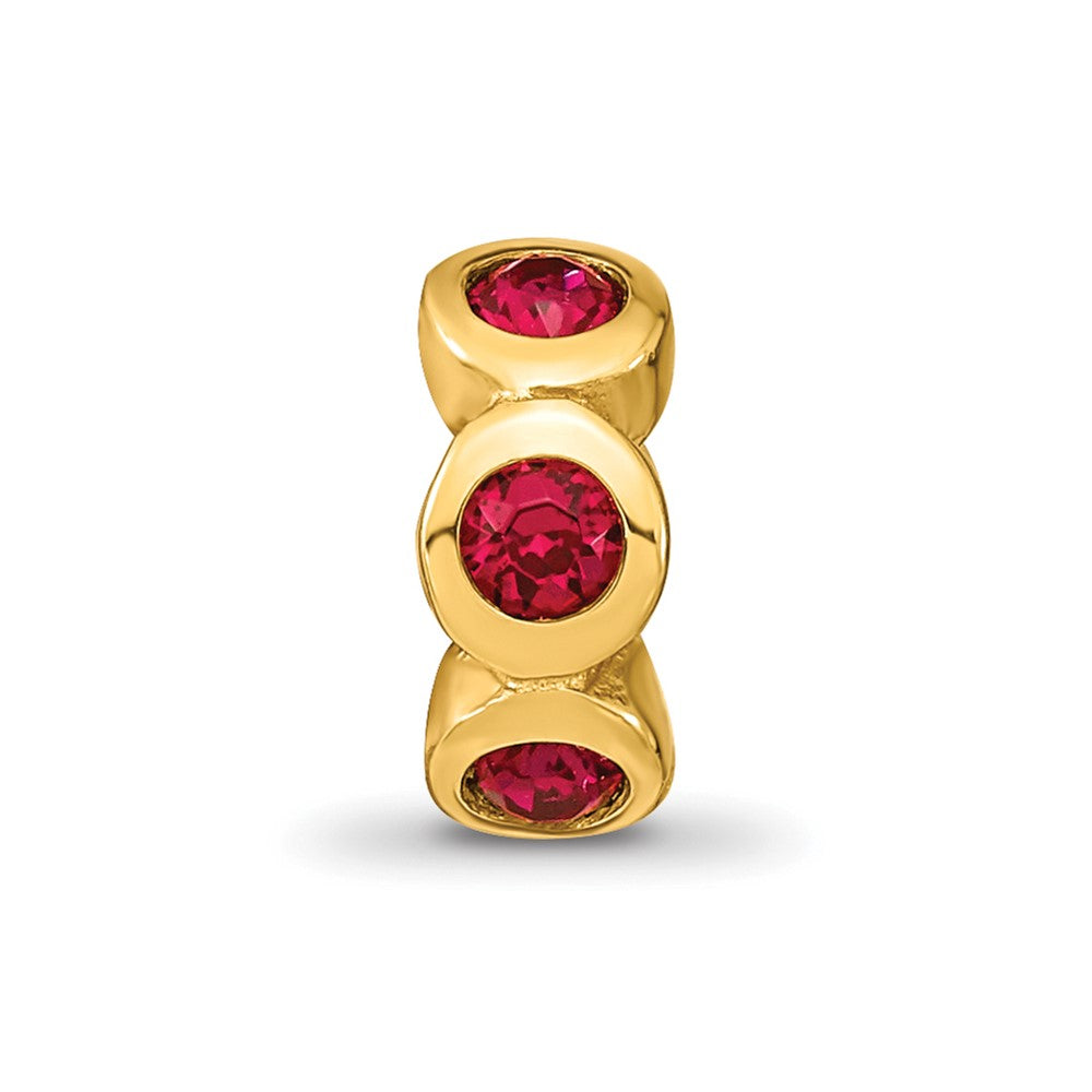 Ss/Gold Plated Sterling Silver Gold-Plated Reflections July Red Preciosa Crystal Bead