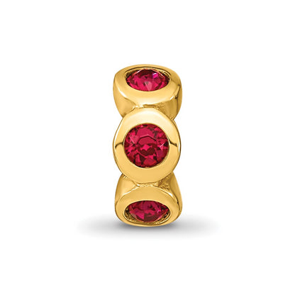 Ss/Gold Plated Sterling Silver Gold-Plated Reflections July Red Preciosa Crystal Bead