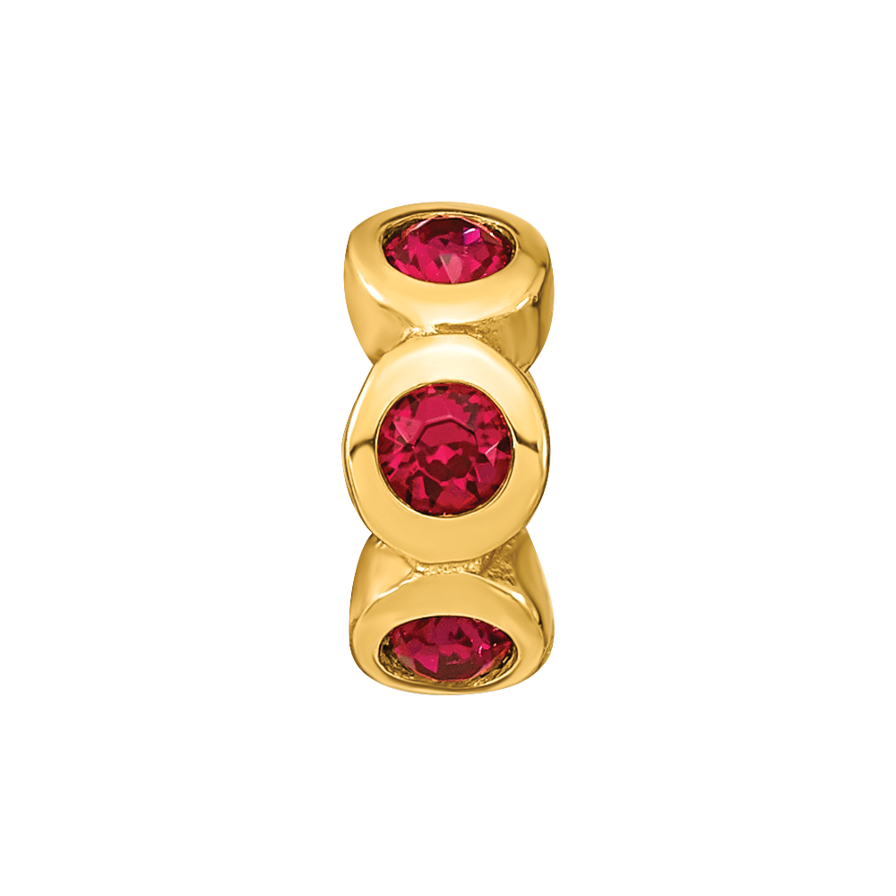 Ss/Gold Plated Sterling Silver Gold-Plated Reflections July Red Preciosa Crystal Bead