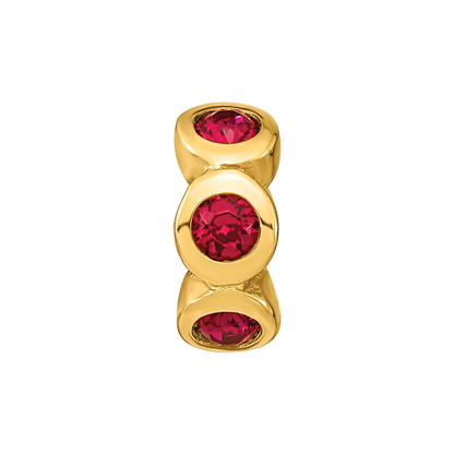 Ss/Gold Plated Sterling Silver Gold-Plated Reflections July Red Preciosa Crystal Bead