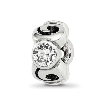 Sterling Silver Reflections April Preciosa Crystal Birthstone Bead