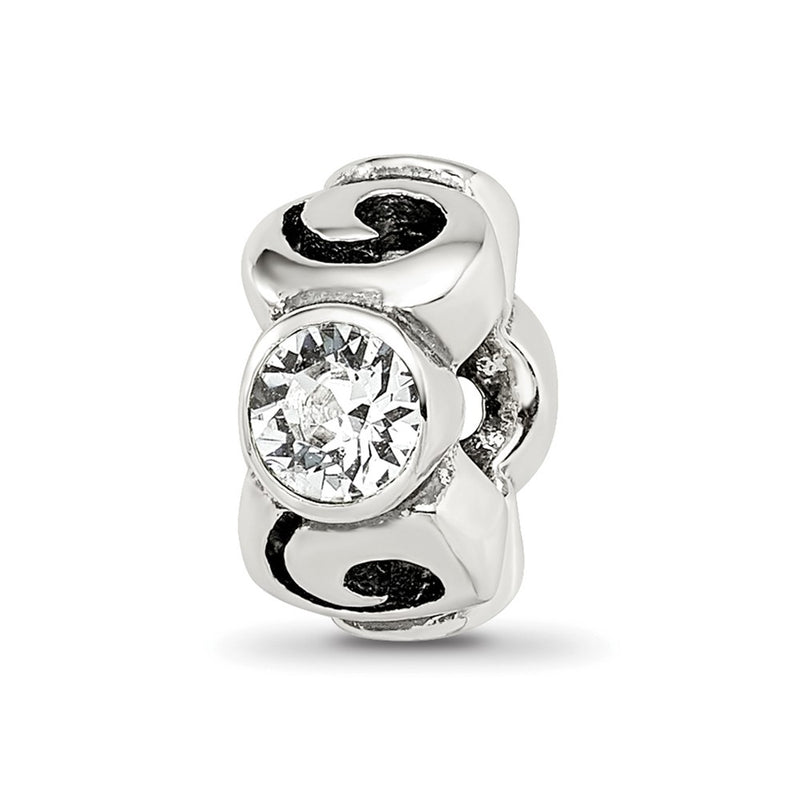Sterling Silver Reflections April Preciosa Crystal Birthstone Bead