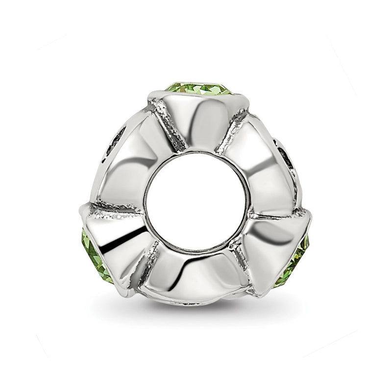 Sterling Silver Reflections August Green Preciosa Crystal Birthstone Bead