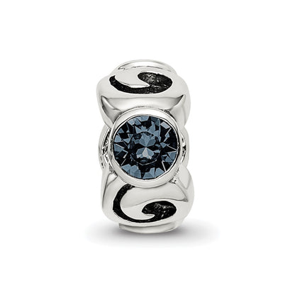 Sterling Silver Reflections December Blue Preciosa Crystal Bead