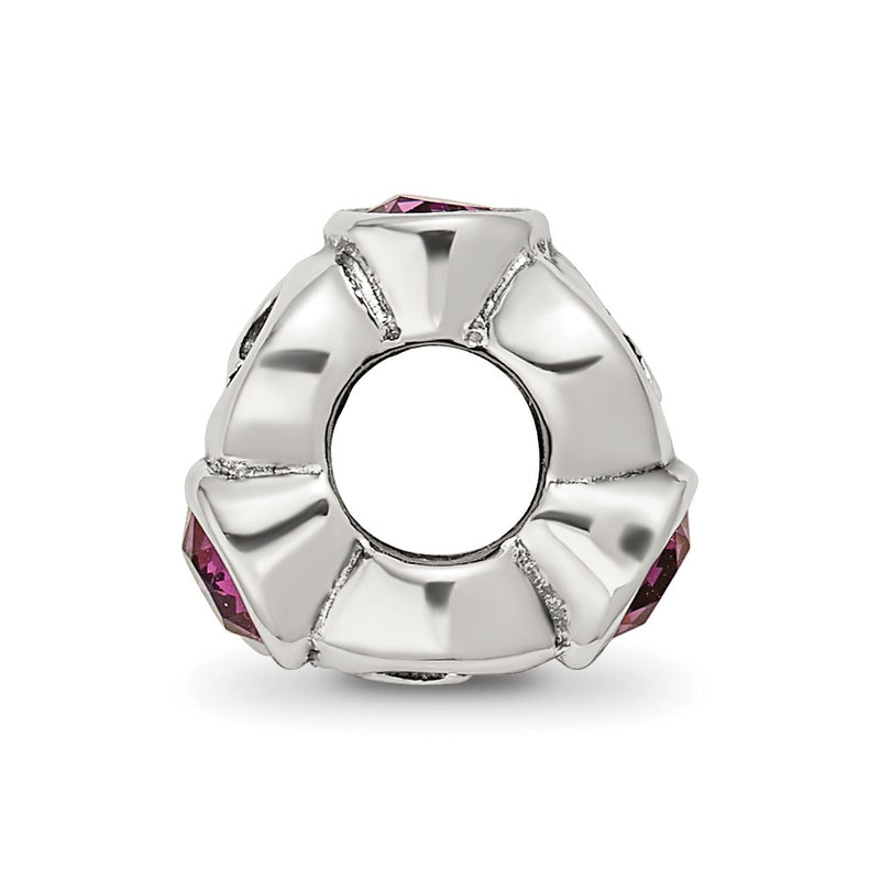 Sterling Silver Reflections Feb Purple Preciosa Crystal Birthstone Bead