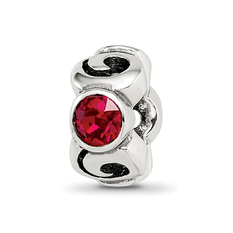 Sterling Silver Reflections January Red Preciosa Crystal Birthstone Bead