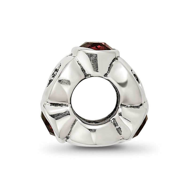 Sterling Silver Reflections June Red Preciosa Crystal Birthstone Bead