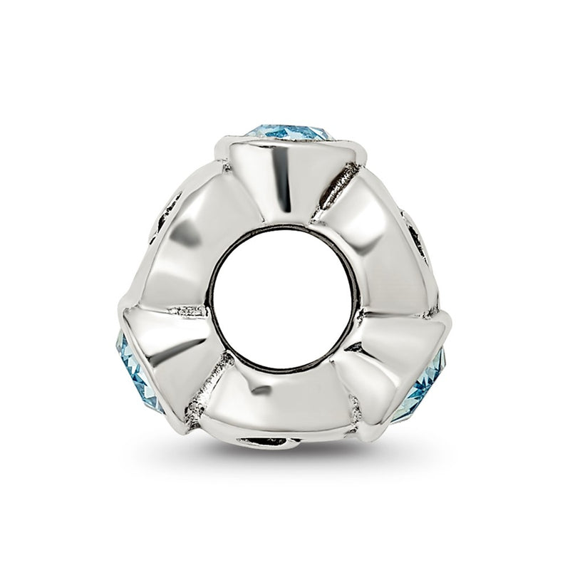 Sterling Silver Reflections March Lt Blue Preciosa Crystal Birthstone Bead
