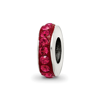 Sterling Silver Reflections July Single Row Red Preciosa Crystal Bead