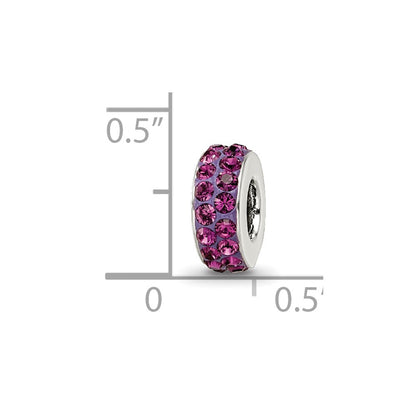 Sterling Silver Reflections Feb Double Row Preciosa Crystal Bead