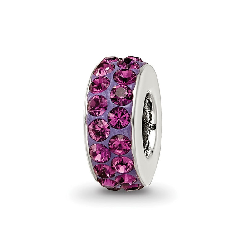 Sterling Silver Reflections Feb Double Row Preciosa Crystal Bead