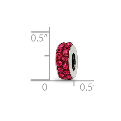 Sterling Silver Reflections July Double Row Red Preciosa Crystal Bead