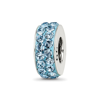 Sterling Silver Reflections March Double Row Preciosa Crystal Bead