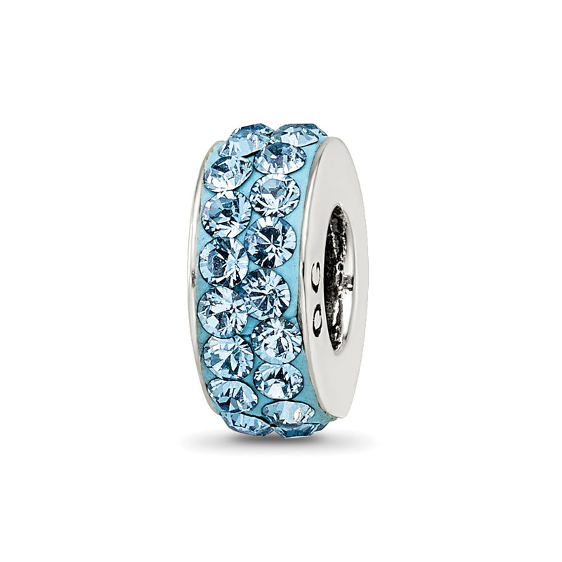 Sterling Silver Reflections March Double Row Preciosa Crystal Bead