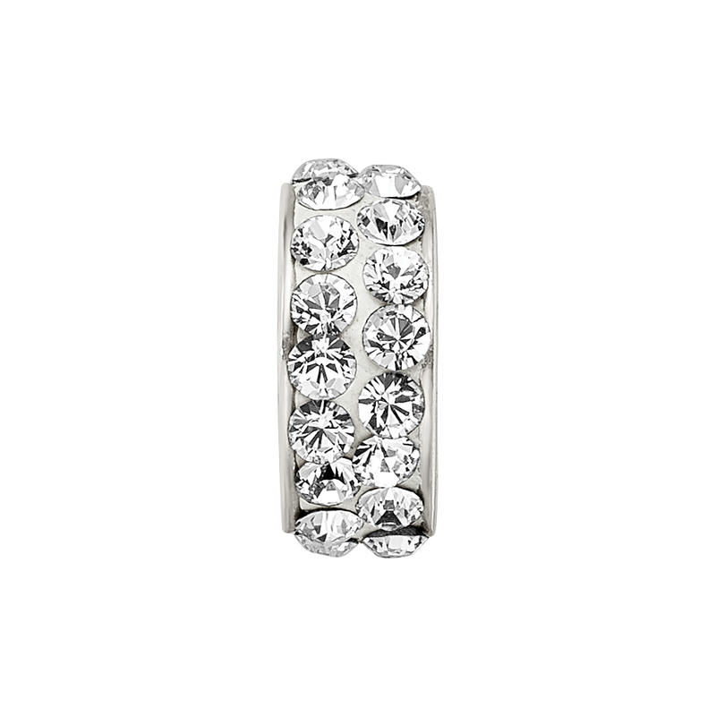 Sterling Silver Reflections April Double Row Preciosa Crystal Bead