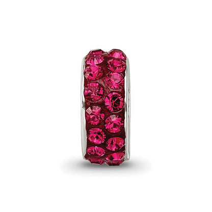 Sterling Silver Reflections July Double Row Red Preciosa Crystal Bead