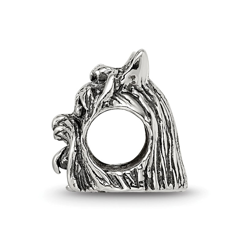 Sterling Silver Reflections Yorkshire Terrier Head Bead