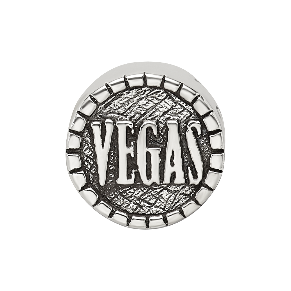 Sterling Silver Reflections 2-Sided Vegas Bead