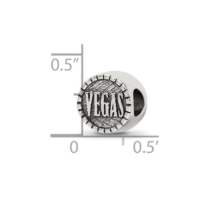 Sterling Silver Reflections 2-Sided Vegas Bead
