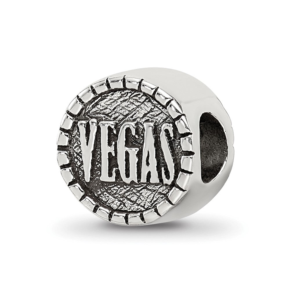 Sterling Silver Reflections 2-Sided Vegas Bead