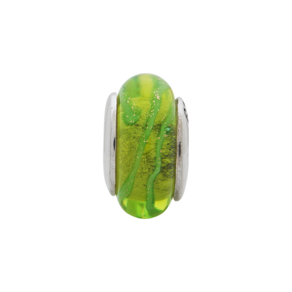 Sterling Silver Reflections Lt. Green Hand-Blown Glass Bead