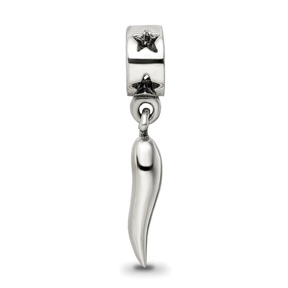 Sterling Silver Reflections Italian Horn Dangle Bead