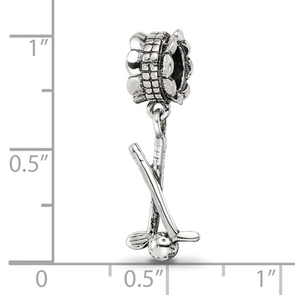 Sterling Silver Reflections Golf Clubs And Ball Dangle Bead