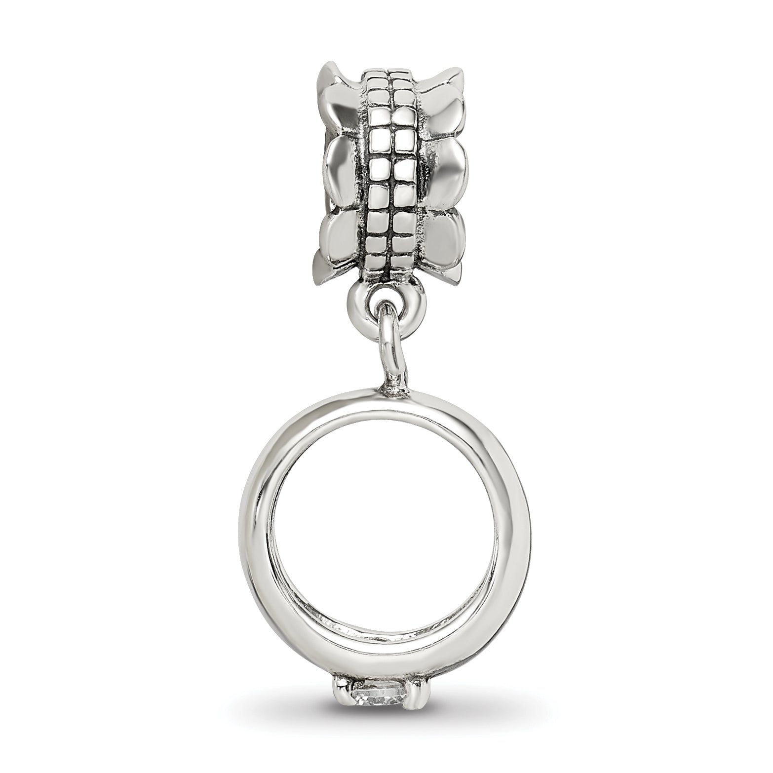Sterling Silver Reflections Cz Engagement Ring Dangle Bead