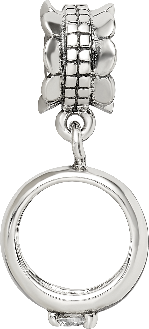 Sterling Silver Reflections Cz Engagement Ring Dangle Bead