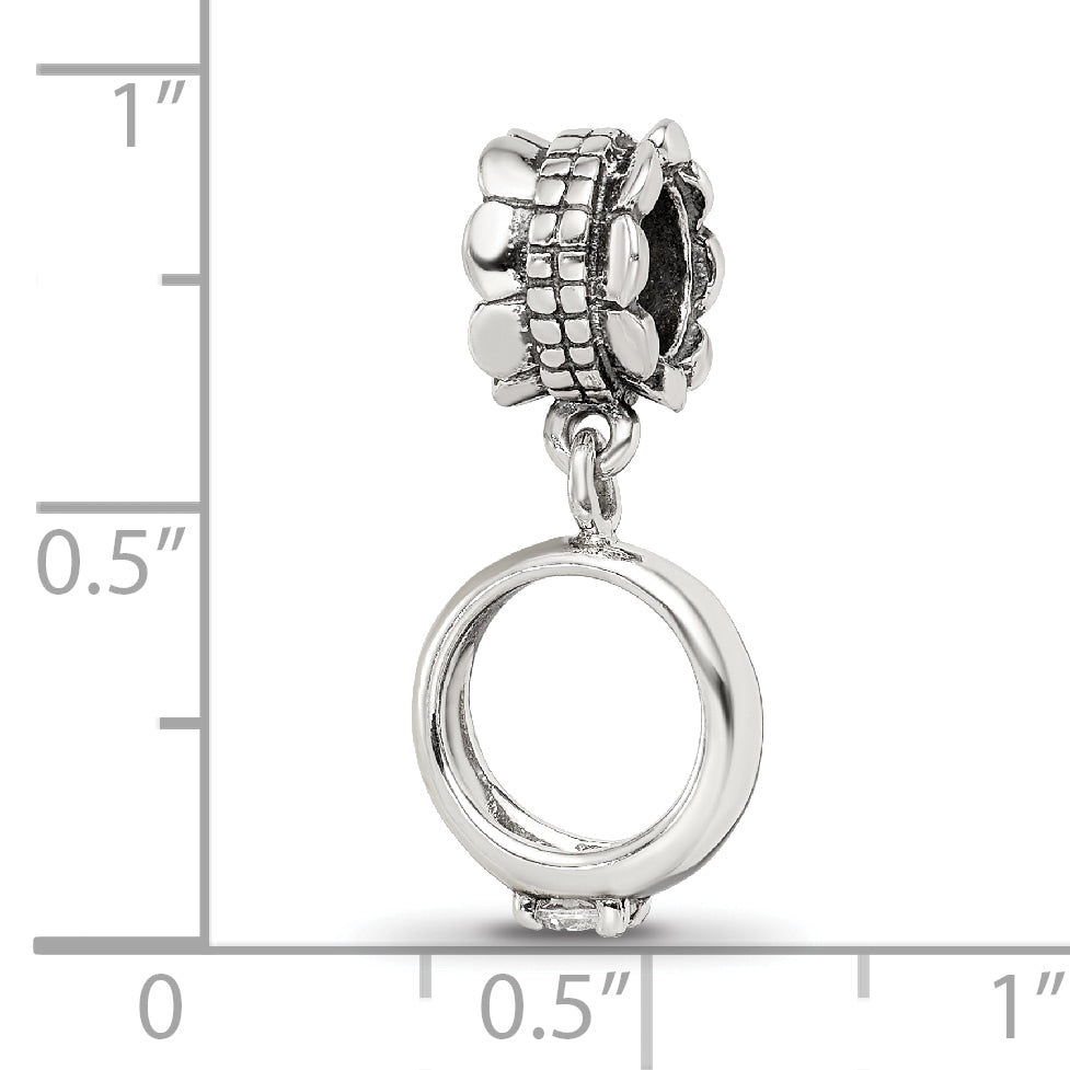 Sterling Silver Reflections Cz Engagement Ring Dangle Bead