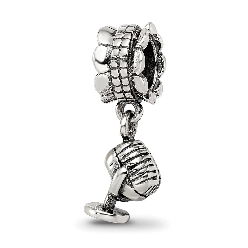 Sterling Silver Reflections Microphone Dangle Bead