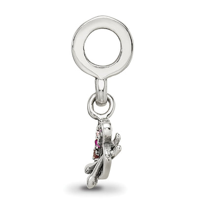 Sterling Silver Reflections Artist Palette Multi-Color Cz Dangle Bead